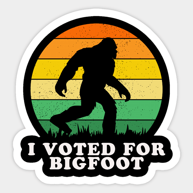 I Voted for Bigfoot For President Sticker by narekmug